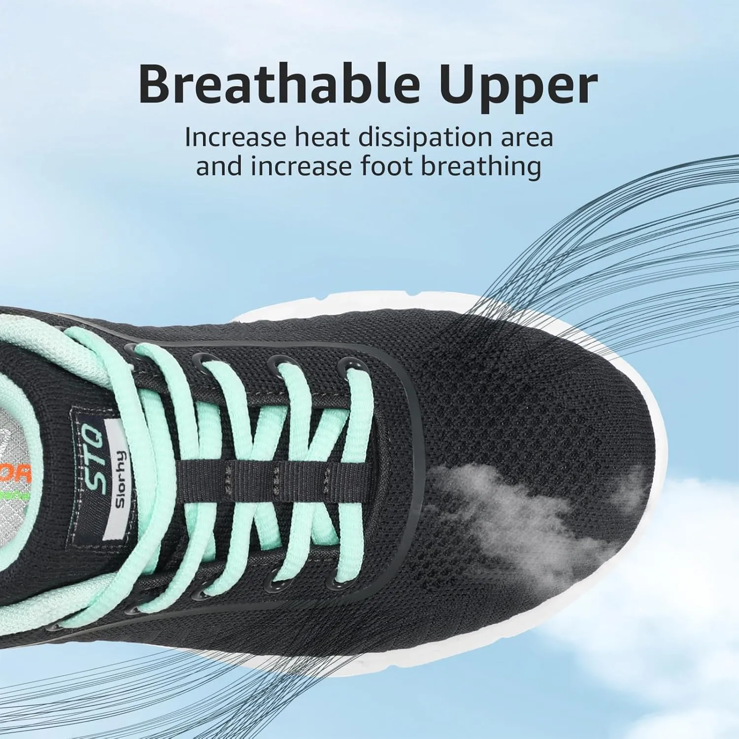 STQ Road Running Shoes for Womens Breathable Walking Tennis Sneakers Women Athletic Gym Workout Cushion Sport Training Fitness Cushioned Lightweight Comfort Plantar Fasciitis