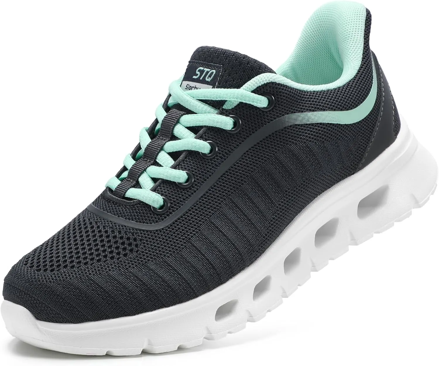 STQ Road Running Shoes for Womens Breathable Walking Tennis Sneakers Women Athletic Gym Workout Cushion Sport Training Fitness Cushioned Lightweight Comfort Plantar Fasciitis