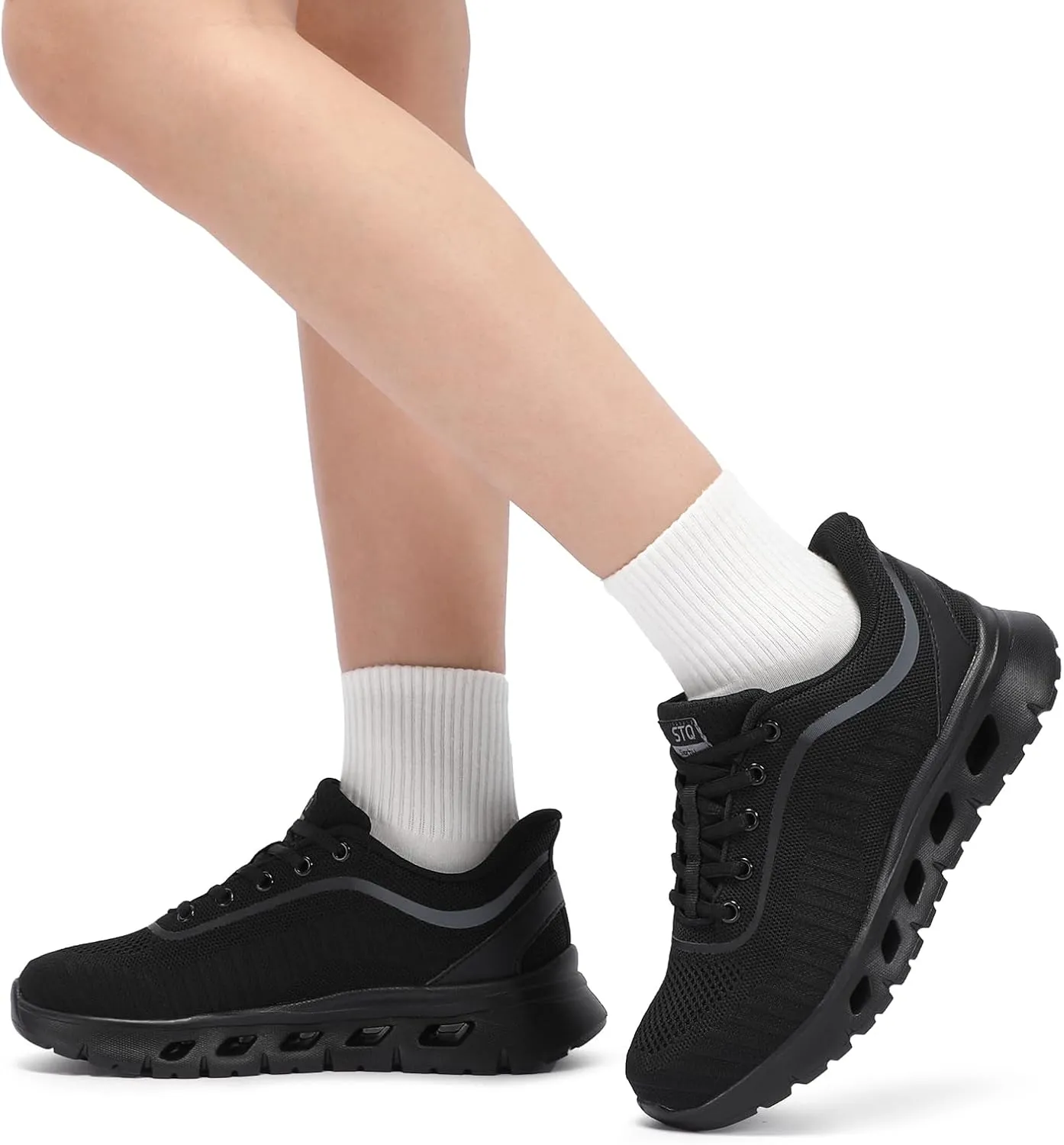 STQ Road Running Shoes for Womens Breathable Walking Tennis Sneakers Women Athletic Gym Workout Cushion Sport Training Fitness Cushioned Lightweight Comfort Plantar Fasciitis