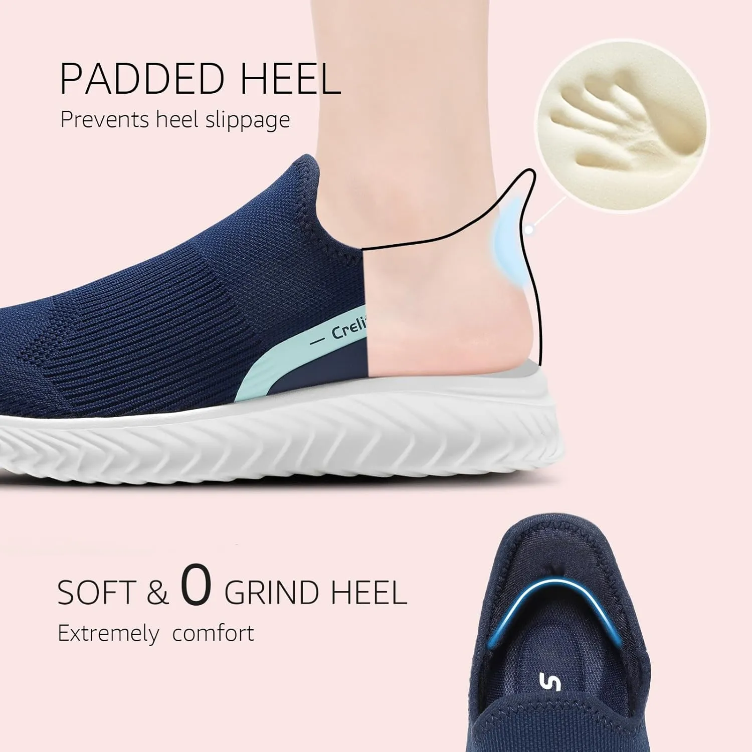 STQ Slip on Sneakers Women Ladies Comfortable Arch Support Soft Breathable Lightweight Tennis Casual Nurse Maternity Elderly Comfort Standing Walking Travelling