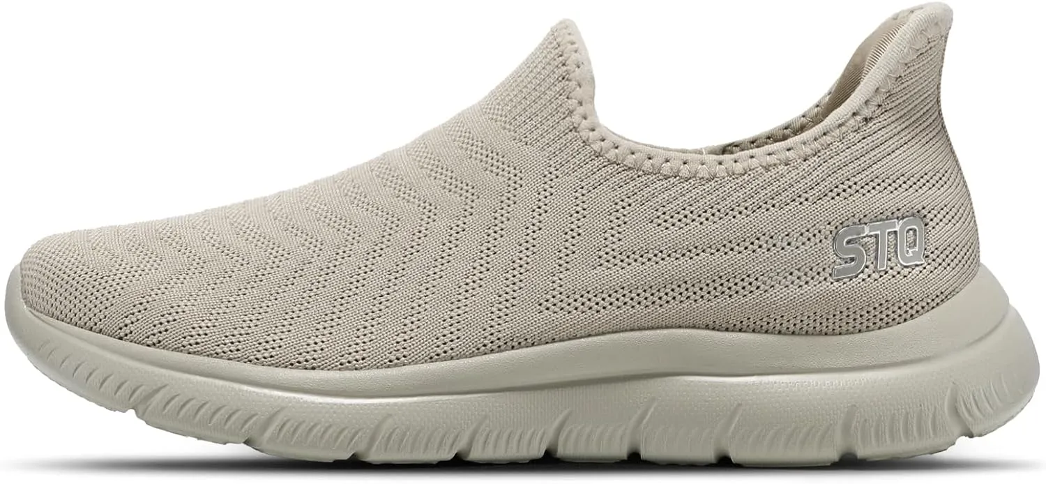 STQ Slip on Sneakers Women Walking Shoes Orthopedic Tennis Arch Support Orthopedic Maternity Elderly Plantar Fasciitis Standing Comfort Workout Travelling