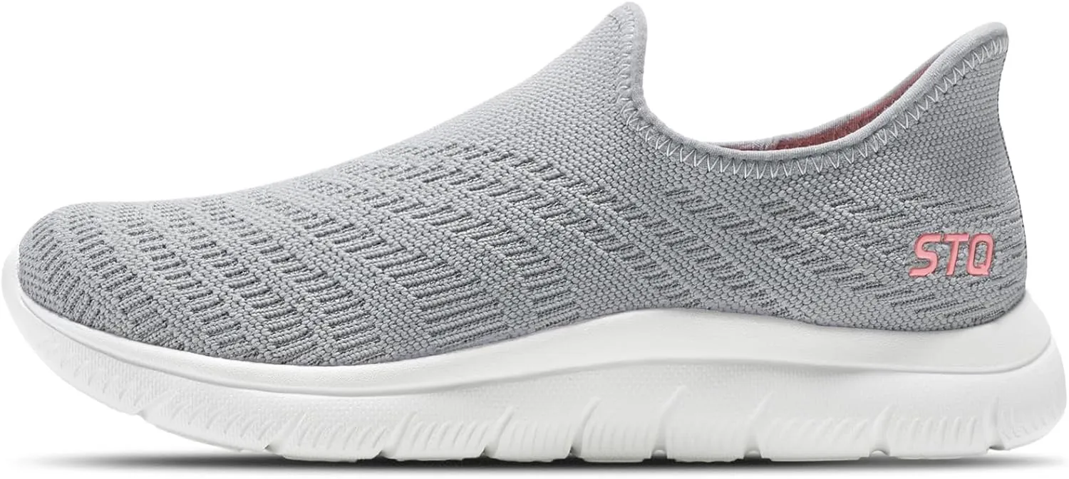 STQ Slip on Sneakers Women Walking Shoes Orthopedic Tennis Arch Support Orthopedic Maternity Elderly Plantar Fasciitis Standing Comfort Workout Travelling