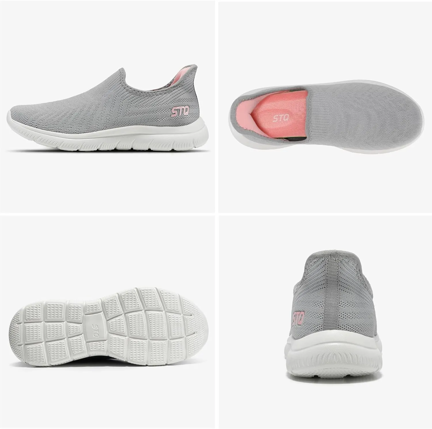 STQ Slip on Sneakers Women Walking Shoes Orthopedic Tennis Arch Support Orthopedic Maternity Elderly Plantar Fasciitis Standing Comfort Workout Travelling