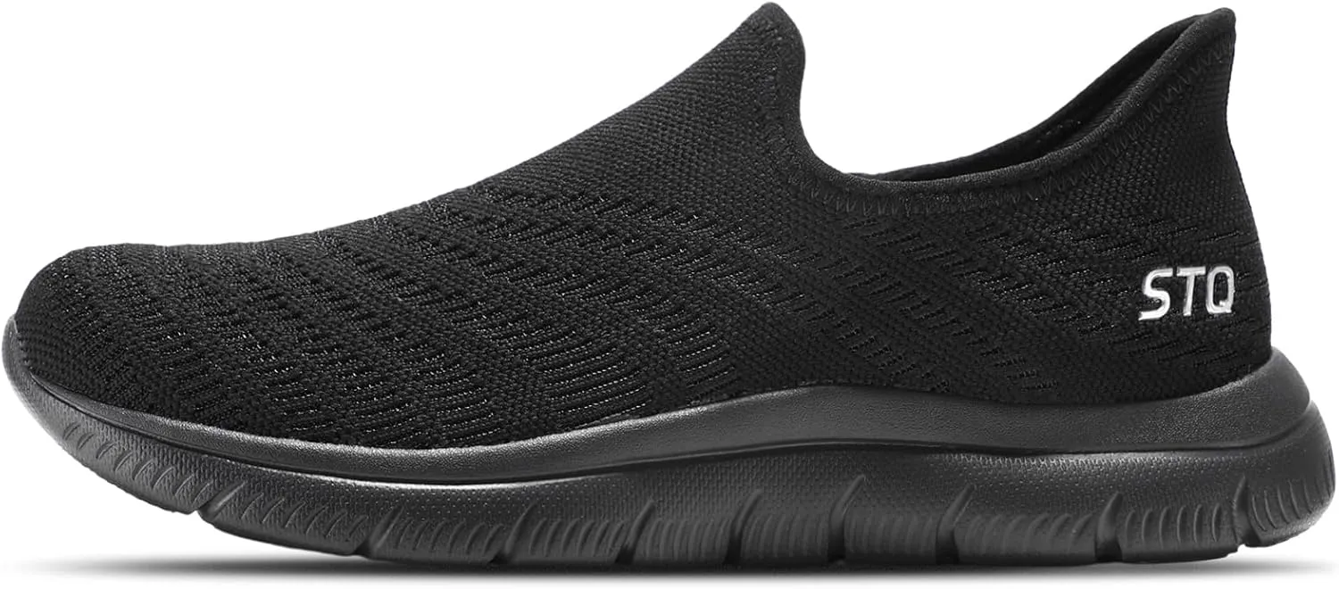 STQ Slip on Sneakers Women Walking Shoes Orthopedic Tennis Arch Support Orthopedic Maternity Elderly Plantar Fasciitis Standing Comfort Workout Travelling