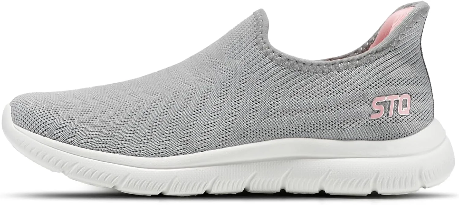 STQ Slip on Sneakers Women Walking Shoes Orthopedic Tennis Arch Support Orthopedic Maternity Elderly Plantar Fasciitis Standing Comfort Workout Travelling