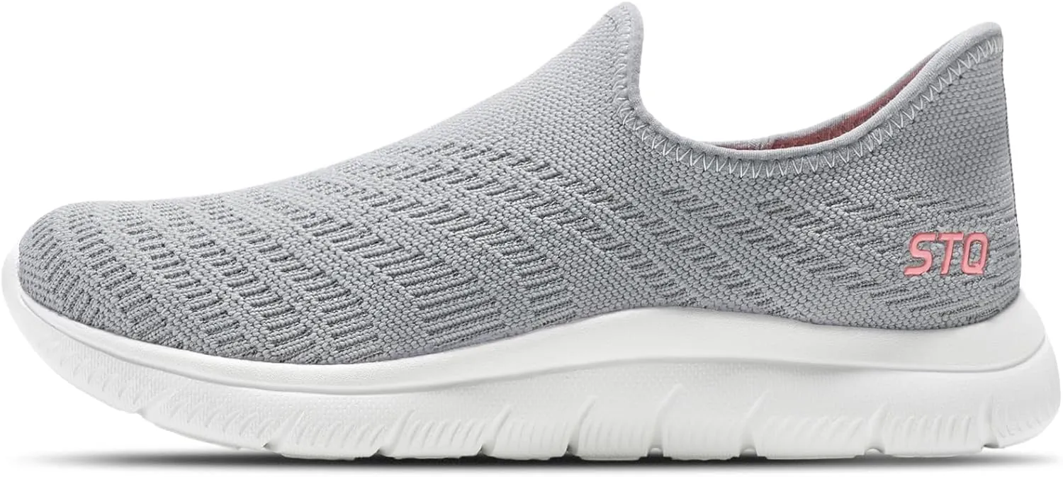 STQ Slip on Sneakers Women Walking Shoes Orthopedic Tennis Arch Support Orthopedic Maternity Elderly Plantar Fasciitis Standing Comfort Workout Travelling