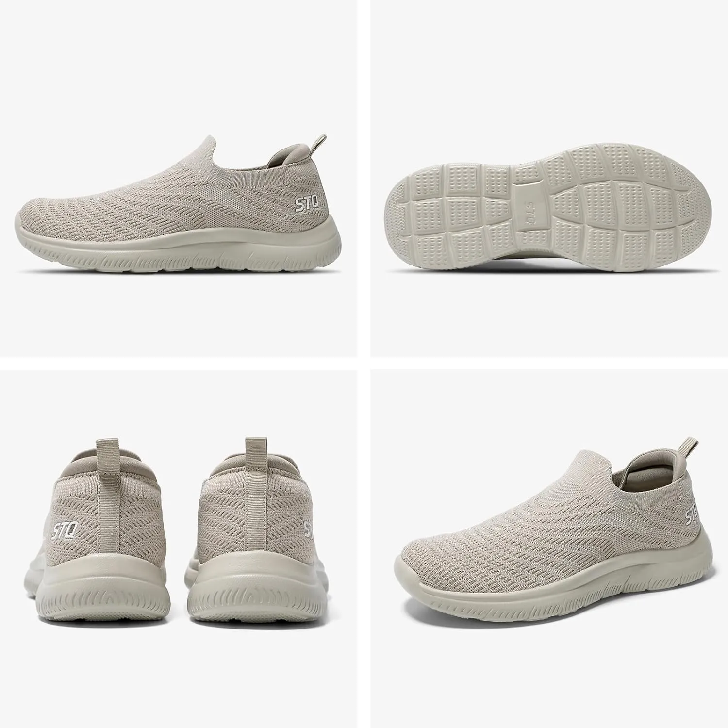 STQ Walking Shoes for Women Arch Support Comfort Lightweight Slip on Sneakers with Memory Foam