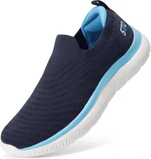 STQ Walking Shoes for Women Arch Support Comfort Lightweight Slip on Sneakers with Memory Foam