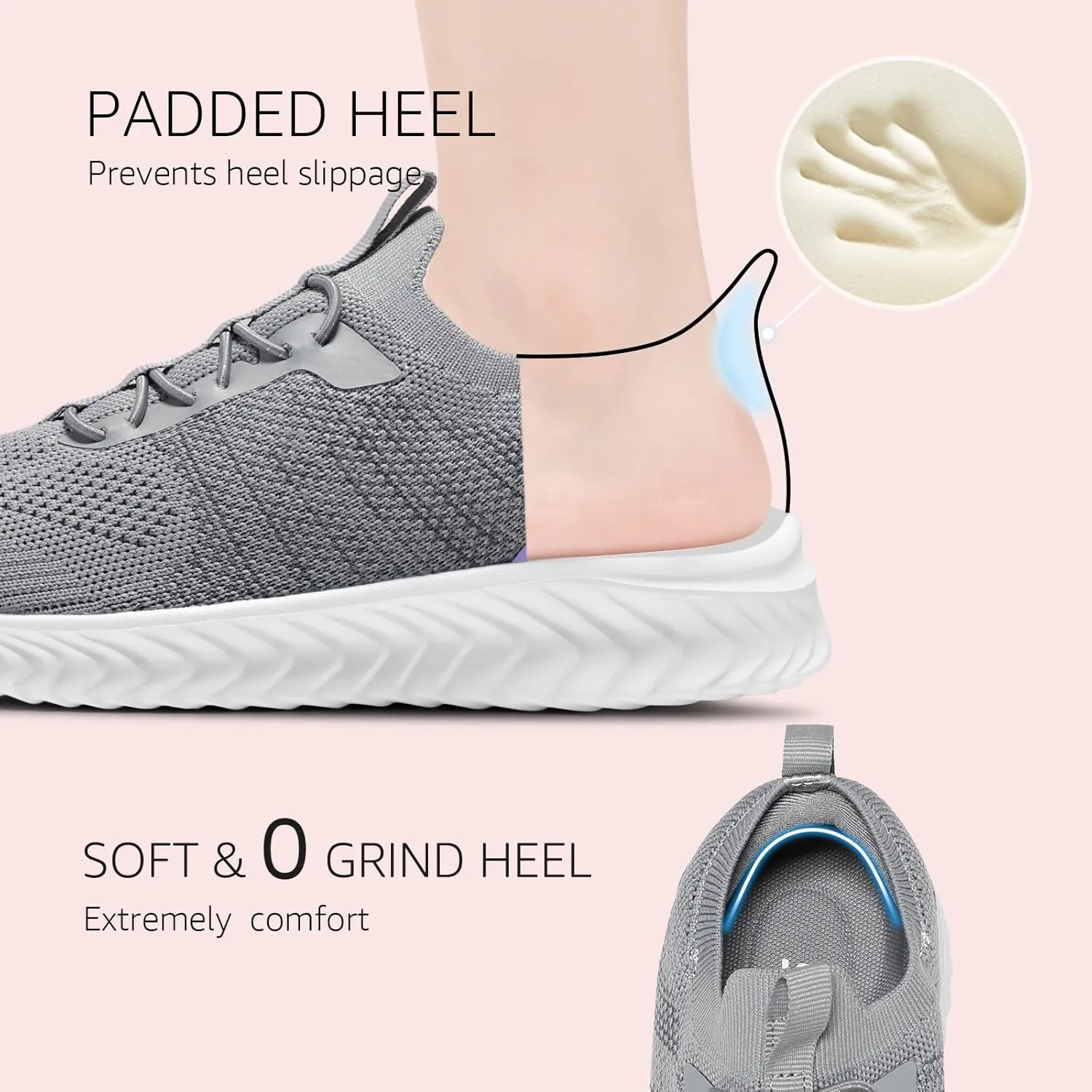 STQ Walking Shoes Women Arch Support Slip on Sneakers with Memory Foam Comfort Lightweight