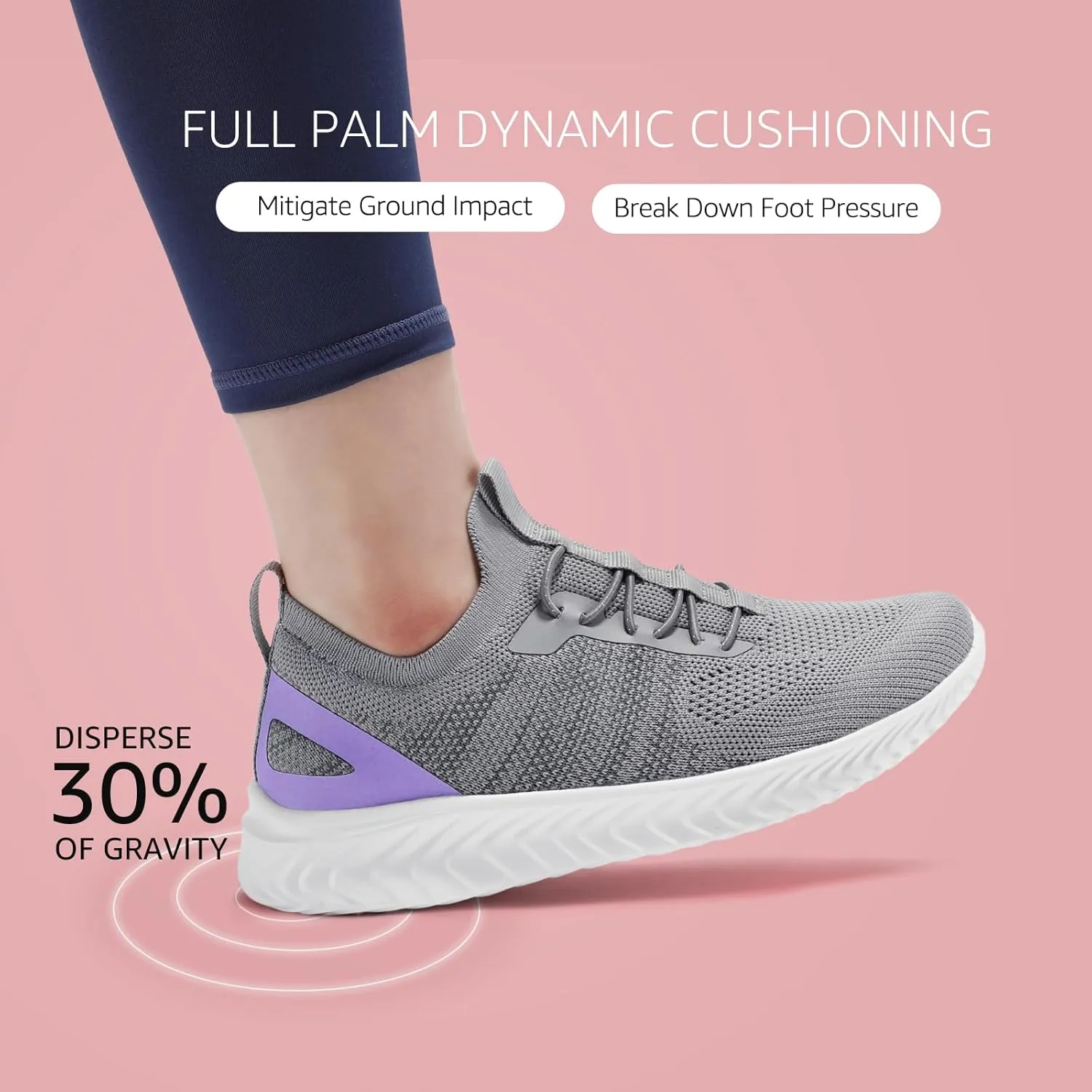 STQ Walking Shoes Women Arch Support Slip on Sneakers with Memory Foam Comfort Lightweight