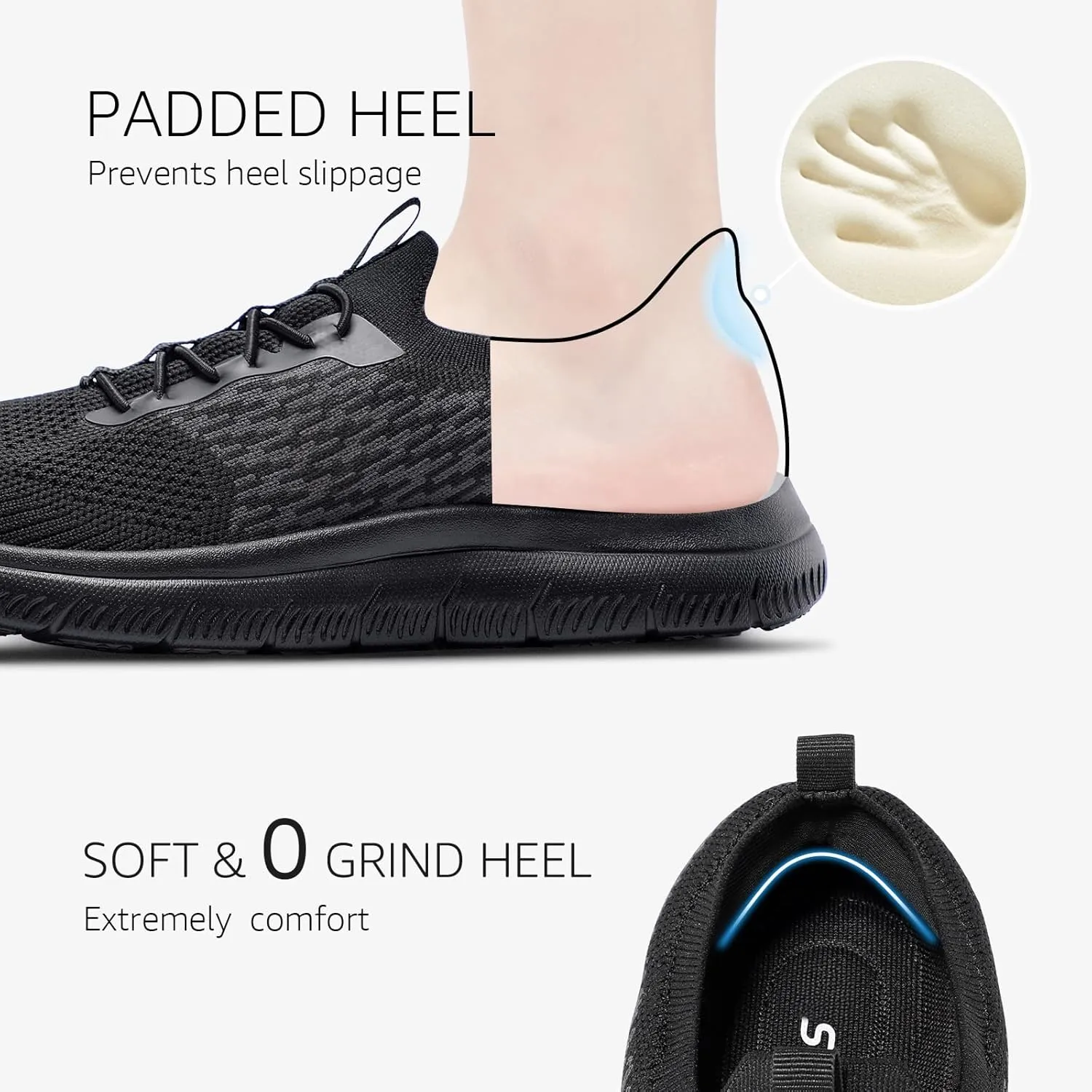 STQ Women Walking Shoes with Arch Support Comfort Lightweight Slip on Sneakers
