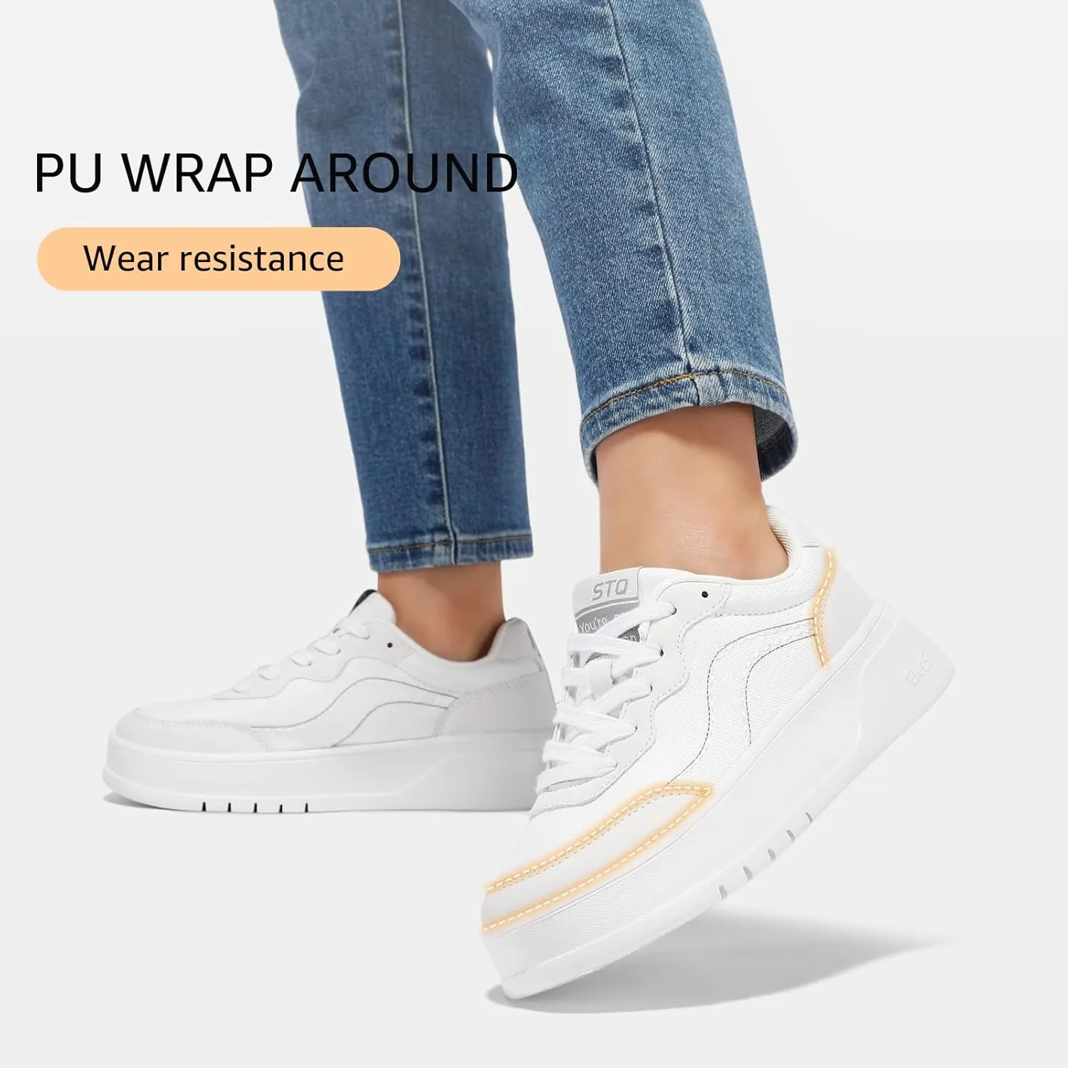 STQ Womens Platform Sneakers Fashion Casual Shoes Trendy Chunky Sneakers for Plantar Fasciitis