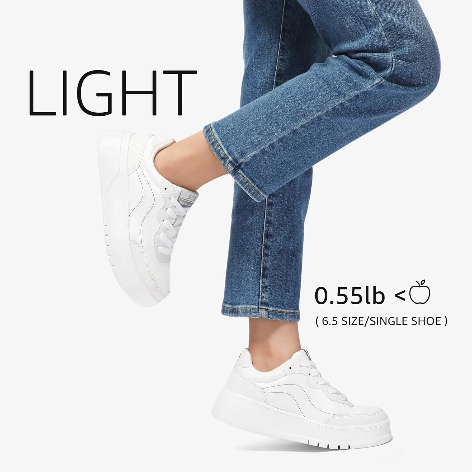 STQ Womens Platform Sneakers Fashion Casual Shoes Trendy Chunky Sneakers for Plantar Fasciitis