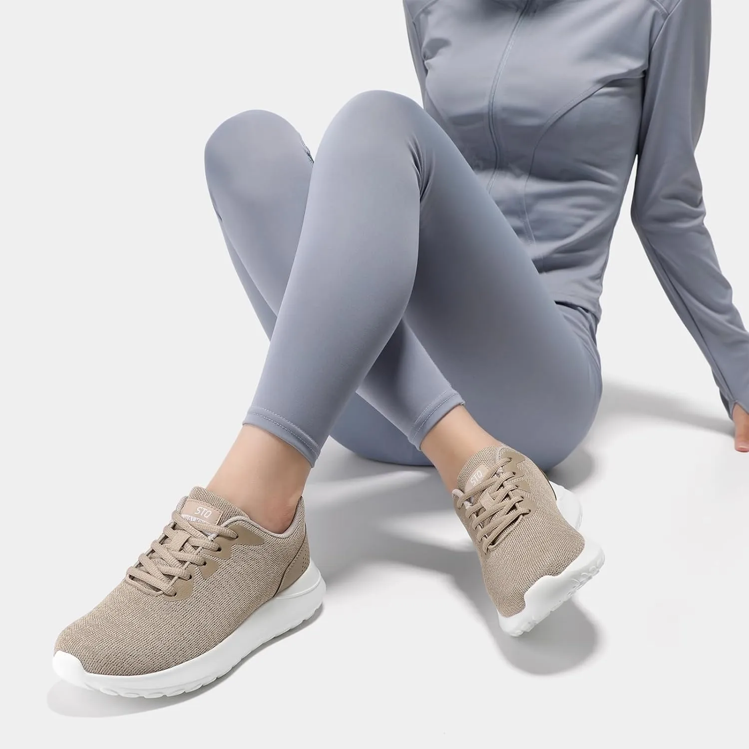 STQ Womens Water Resistant Walking Shoes with Arch Support Athletic Tennis Sneakers