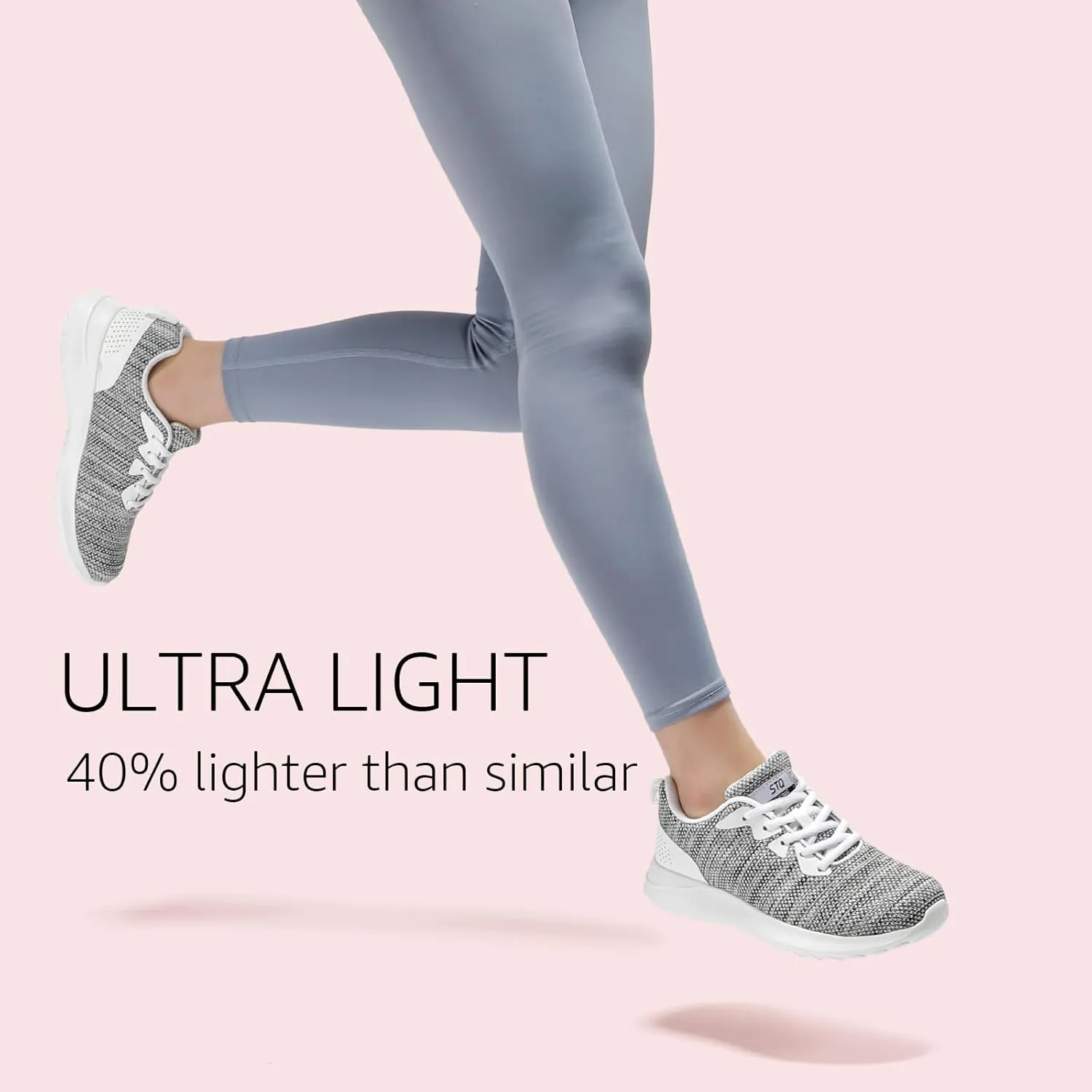 STQ Womens Water Resistant Walking Shoes with Arch Support Athletic Tennis Sneakers