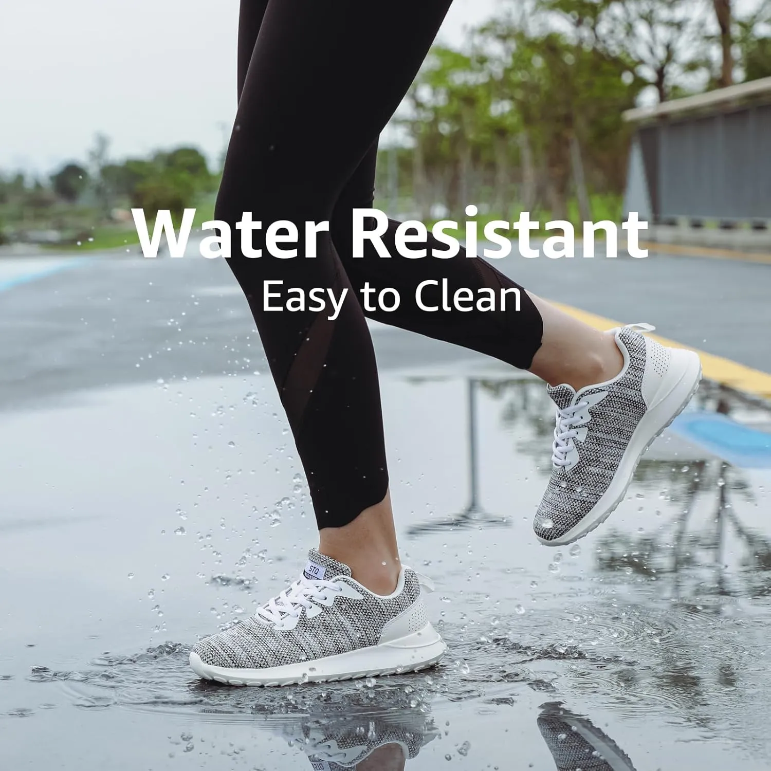 STQ Womens Water Resistant Walking Shoes with Arch Support Athletic Tennis Sneakers