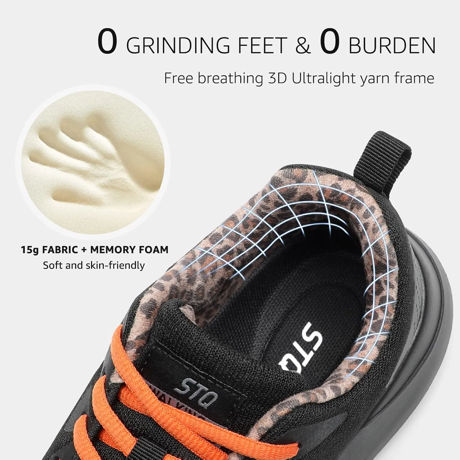 STQ Womens Water Resistant Walking Shoes with Arch Support Athletic Tennis Sneakers
