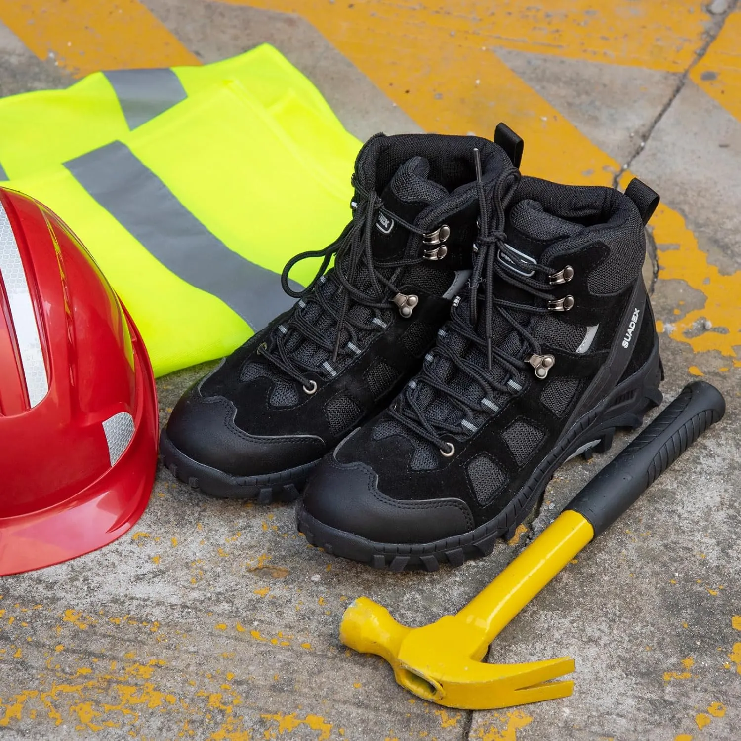SUADEX Steel Toe Boots for Men Women Indestructible Non Slip Comfortable Work Boot Safety Construction Shoes