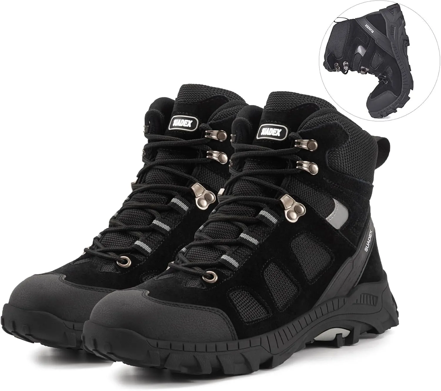 SUADEX Steel Toe Boots for Men Women Indestructible Non Slip Comfortable Work Boot Safety Construction Shoes