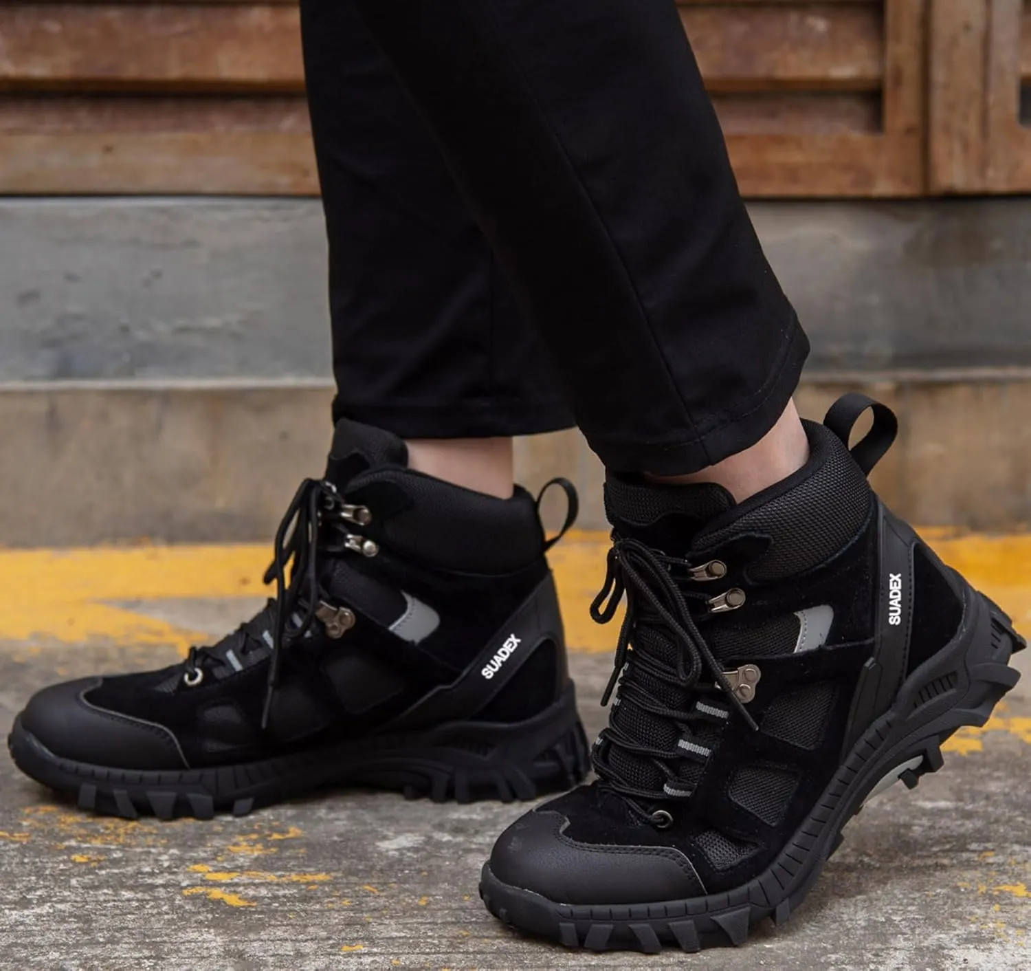 SUADEX Steel Toe Boots for Men Women Indestructible Non Slip Comfortable Work Boot Safety Construction Shoes
