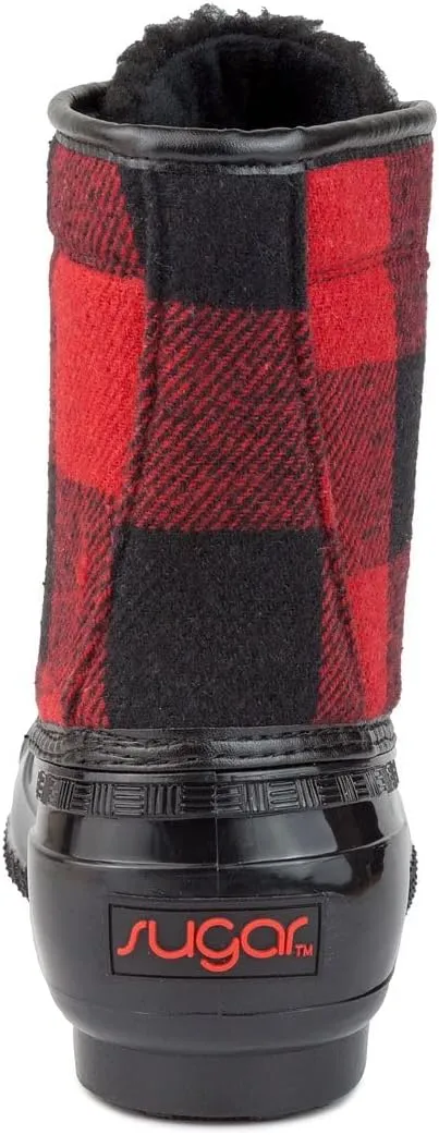 Sugar Women's Glitter Duck Boots | Stylish Lace-Up, Cozy Traction Sole | Perfect for Cold, Rainy, or Snowy Days | Trendy Booties - Skipper