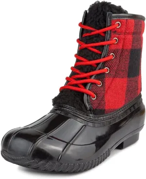 Sugar Women's Glitter Duck Boots | Stylish Lace-Up, Cozy Traction Sole | Perfect for Cold, Rainy, or Snowy Days | Trendy Booties - Skipper