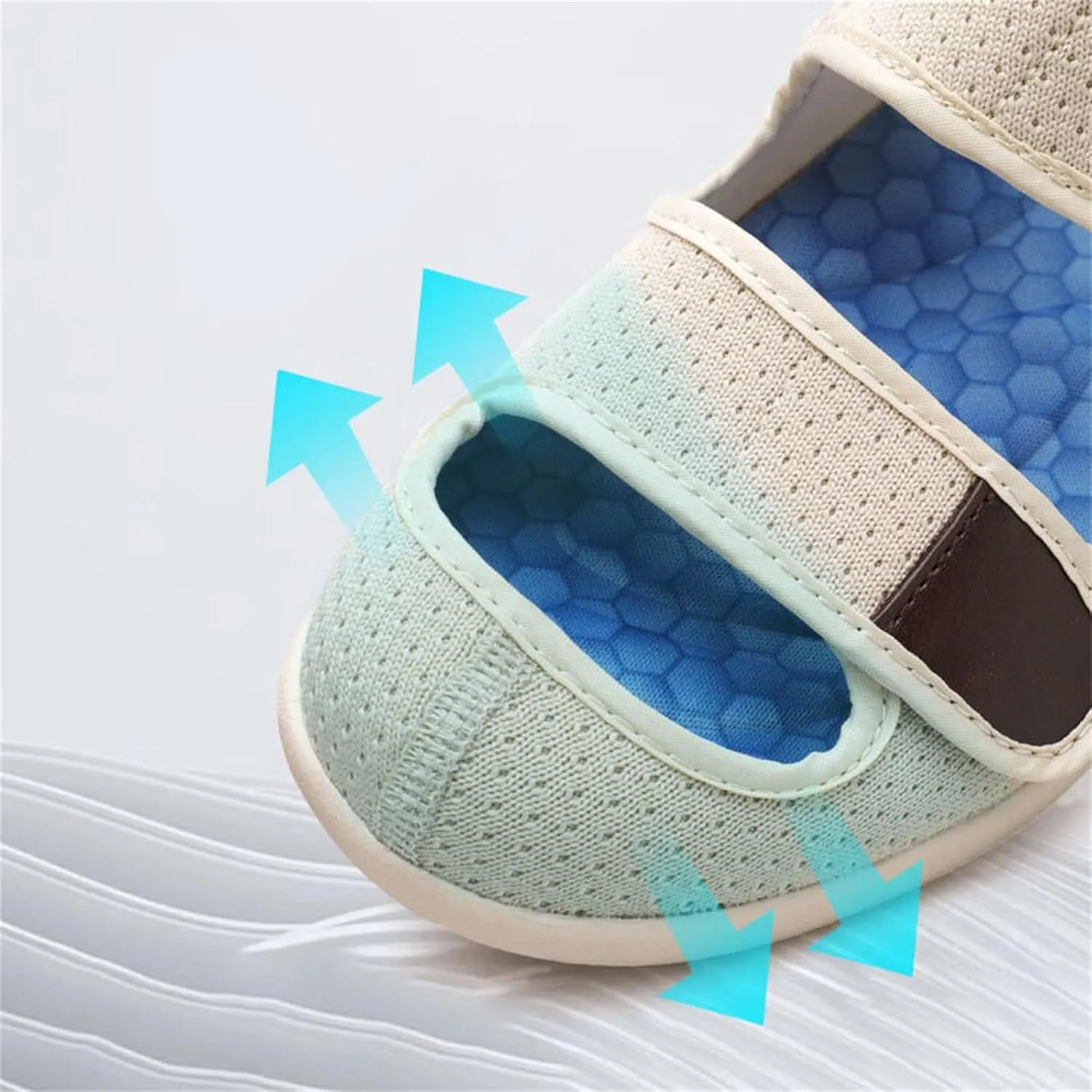 Summer Men's Adjustable Shoes Arthritis Edema Treatment Diabetic Shoes, Lightweight Casual Sneakers, Machine Washable Lightweight Forindoor, Outdoor, Assisted Living