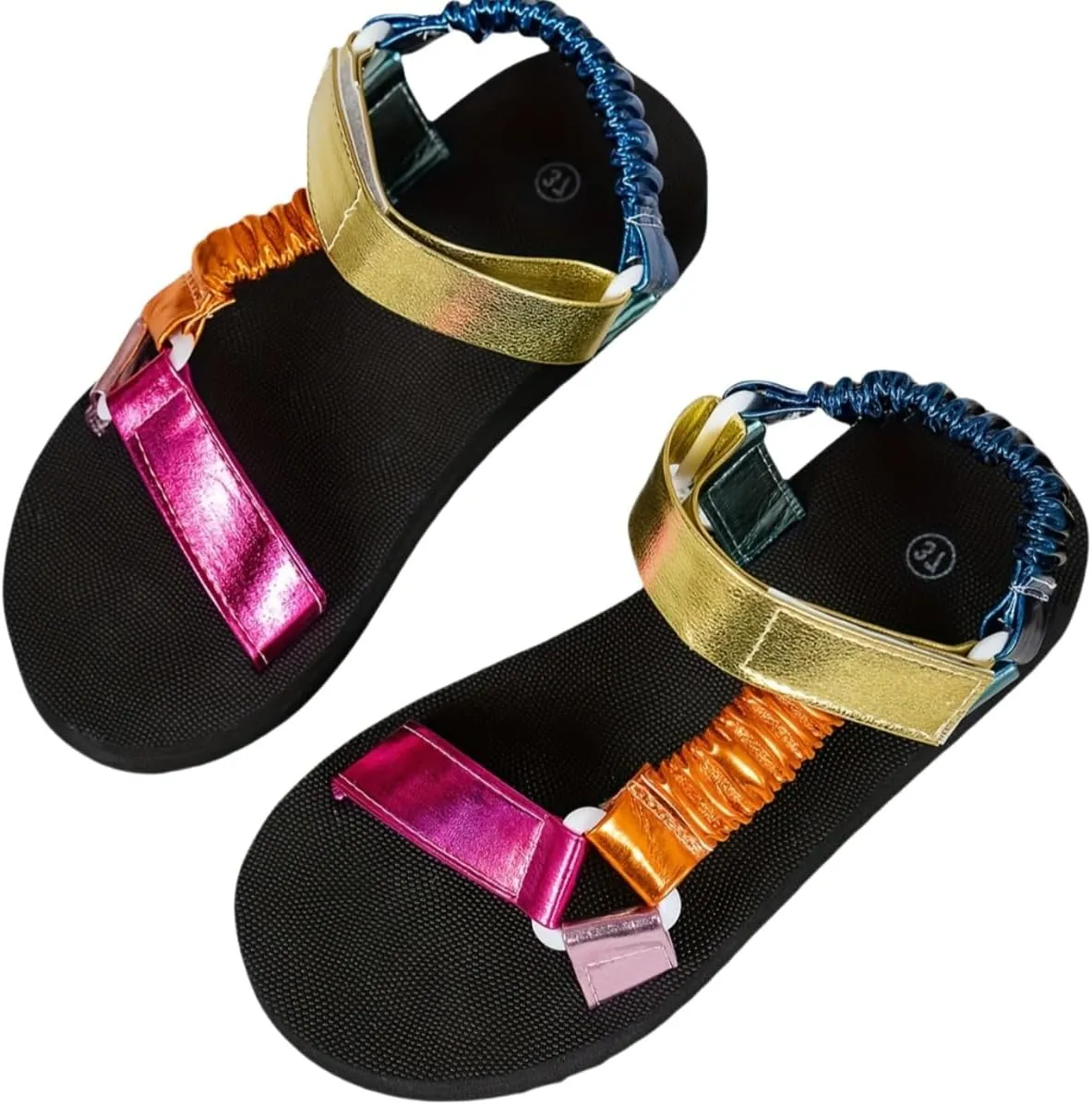 Summer Women'S Color-Blocking Lightweight Thick-Soled Sandals