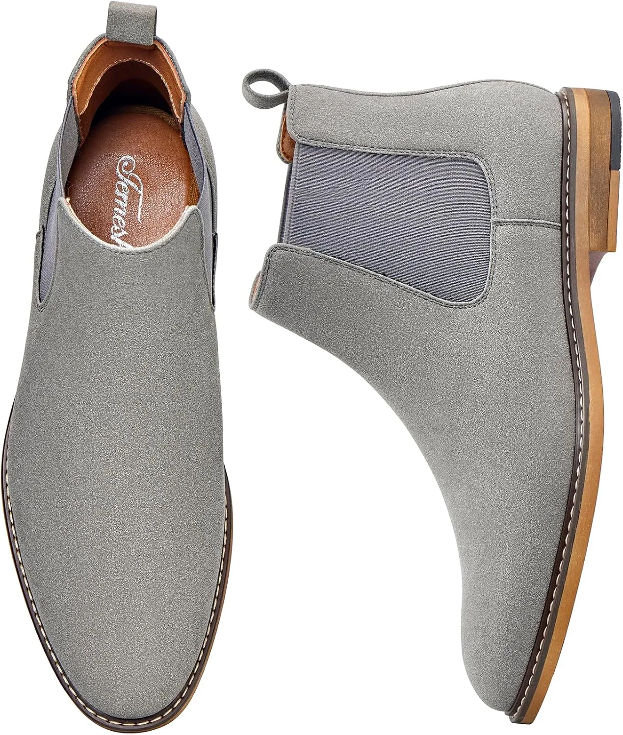 Temeshu Men's Chelsea Boots Casual Dress Boots Ankle Slip On Boots for Men MS25