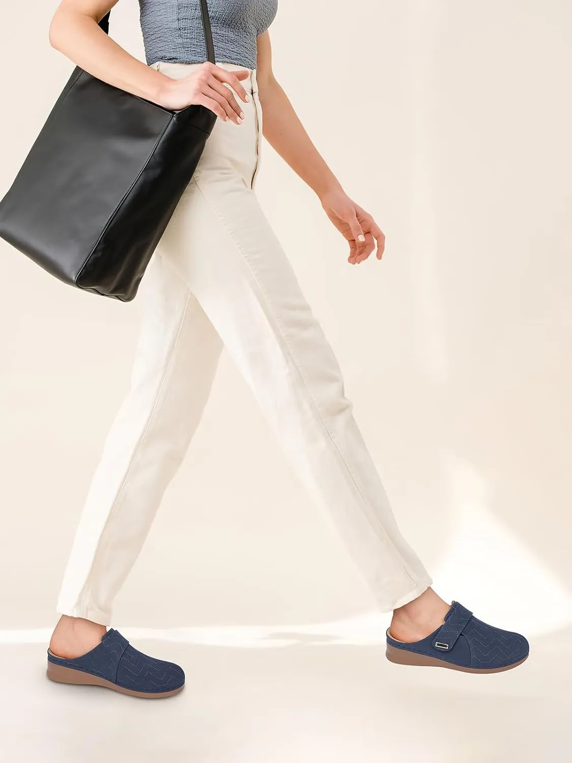 TEMOFON Clogs for Women Slip on Mules: Comfortable Casual Shoes with Adjustable Instep Walking Platform Wedge Slides