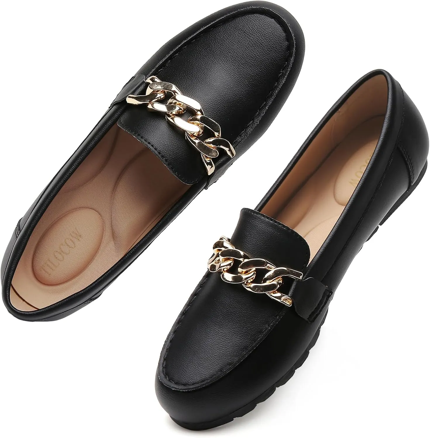 Tilocow Loafers for Women Comfortable Flat Casual Slip On Shoes Leisure Bussiness Work Ladies Shoes Lightweight Walking Flats with Arch Support