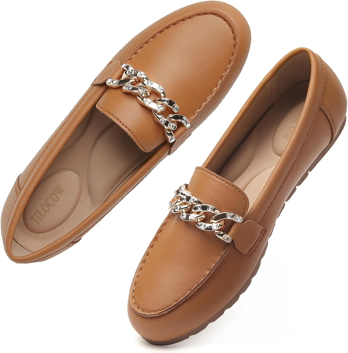 Tilocow Loafers for Women Comfortable Flat Casual Slip On Shoes Leisure Bussiness Work Ladies Shoes Lightweight Walking Flats with Arch Support