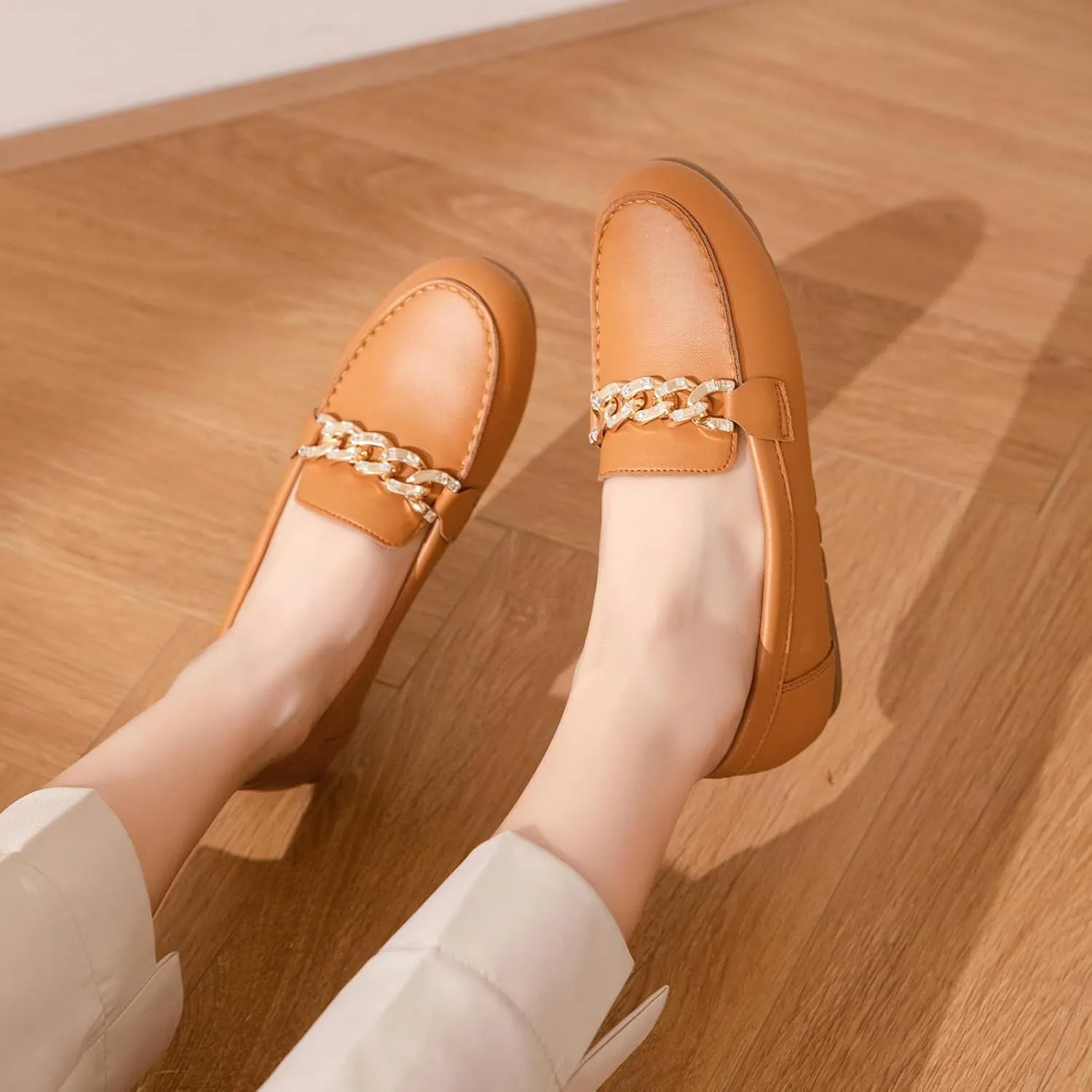 Tilocow Loafers for Women Comfortable Flat Casual Slip On Shoes Leisure Bussiness Work Ladies Shoes Lightweight Walking Flats with Arch Support