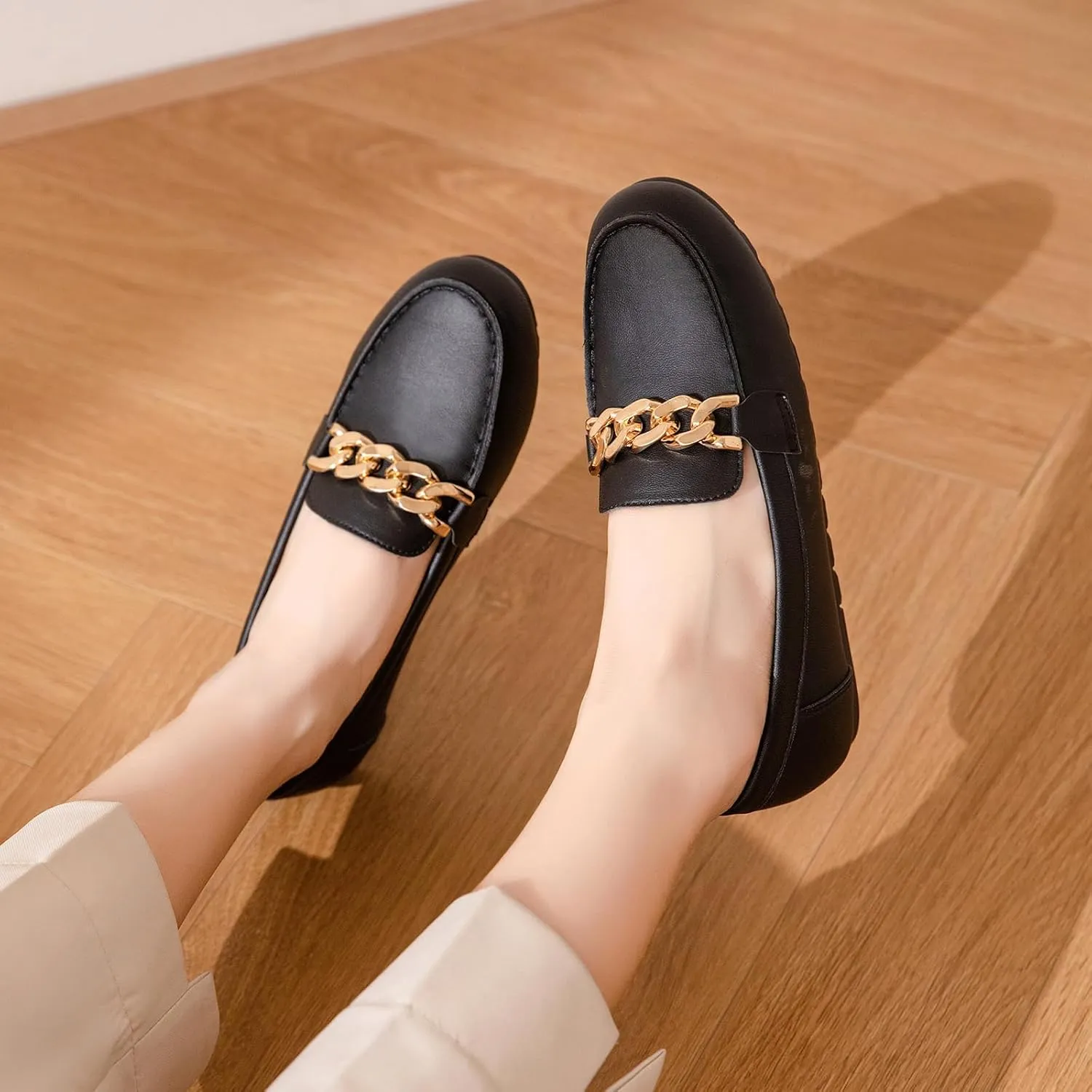 Tilocow Loafers for Women Comfortable Flat Casual Slip On Shoes Leisure Bussiness Work Ladies Shoes Lightweight Walking Flats with Arch Support