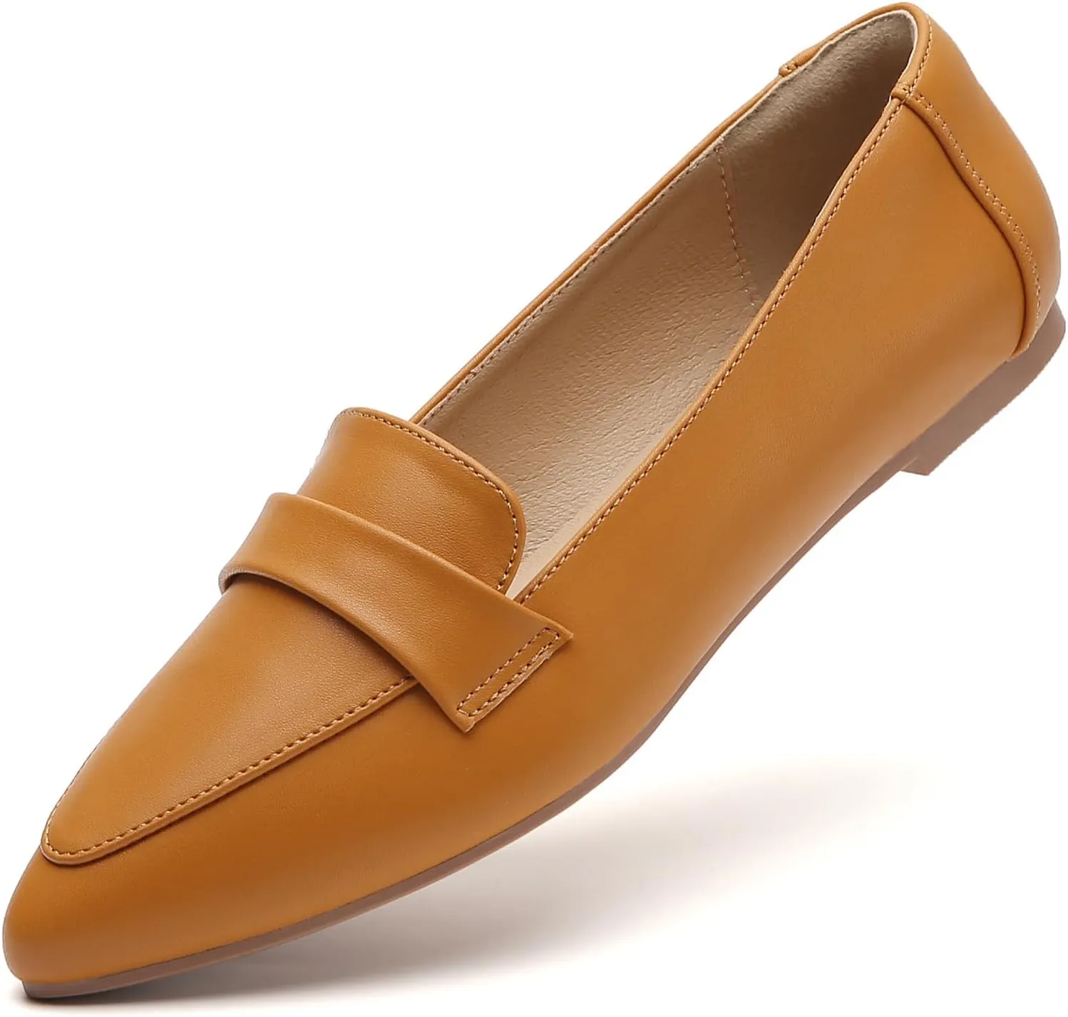 Tilocow Loafers for Womens Slip On Pointed Toe Flats Comfortable Fashion Work Business Casual Shoes