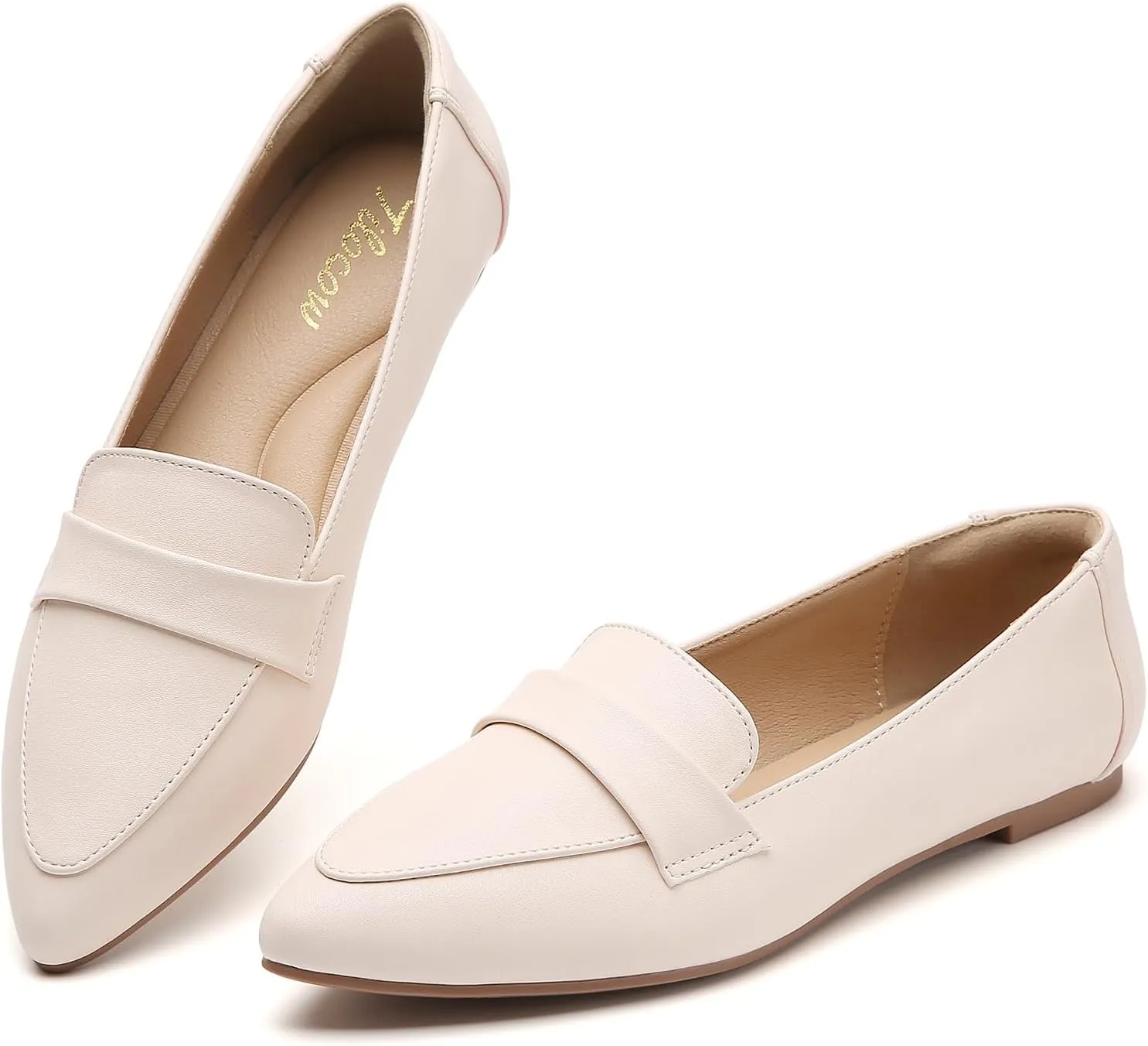 Tilocow Loafers for Womens Slip On Pointed Toe Flats Comfortable Fashion Work Business Casual Shoes