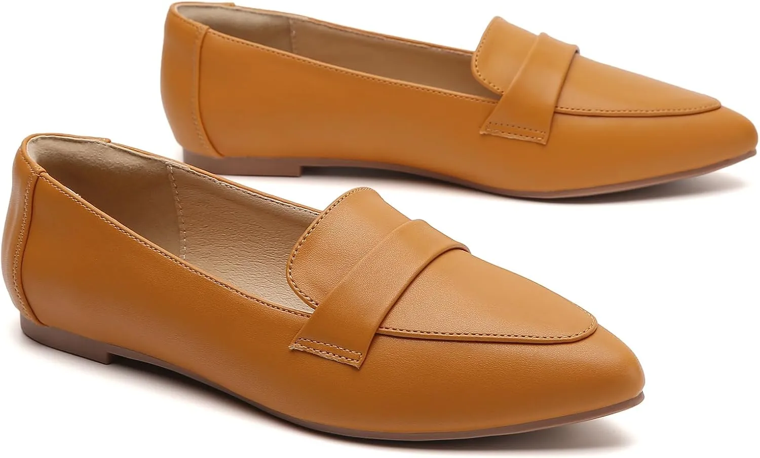 Tilocow Loafers for Womens Slip On Pointed Toe Flats Comfortable Fashion Work Business Casual Shoes