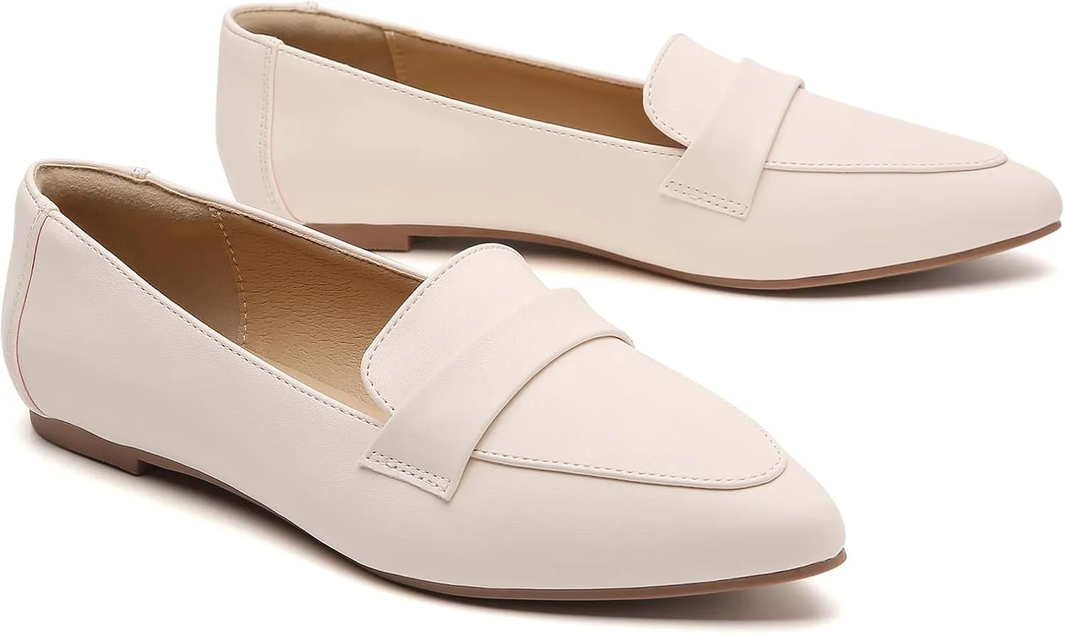 Tilocow Loafers for Womens Slip On Pointed Toe Flats Comfortable Fashion Work Business Casual Shoes