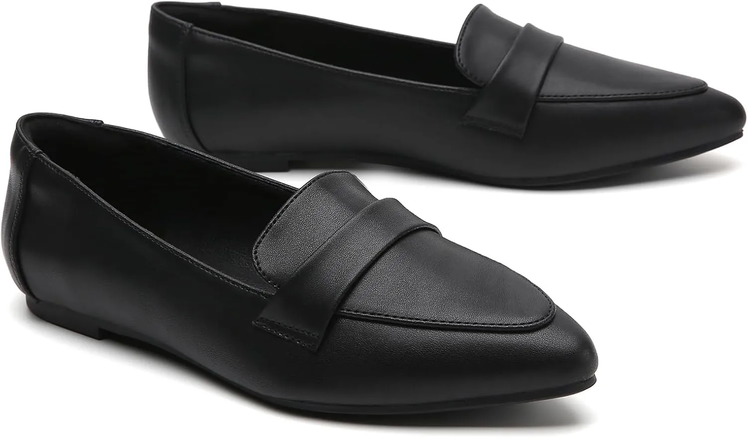 Tilocow Loafers for Womens Slip On Pointed Toe Flats Comfortable Fashion Work Business Casual Shoes