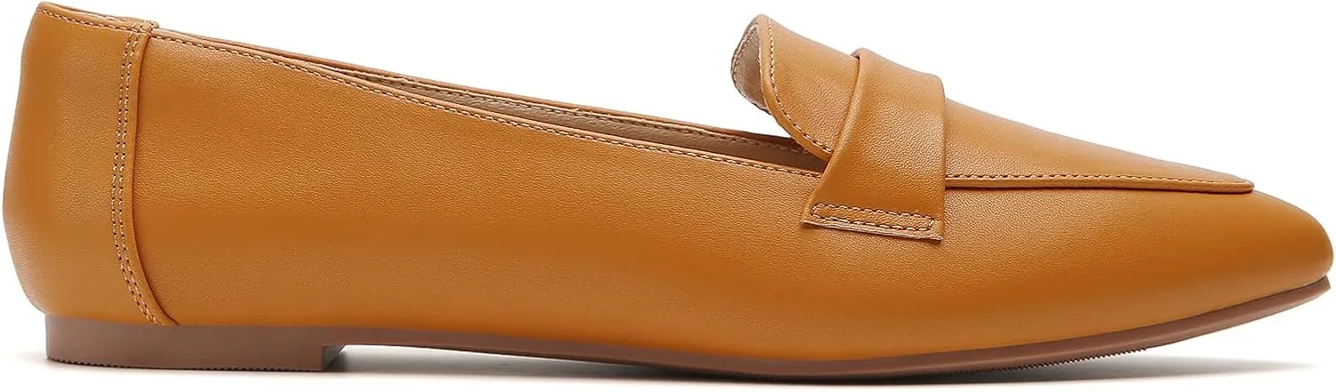 Tilocow Loafers for Womens Slip On Pointed Toe Flats Comfortable Fashion Work Business Casual Shoes