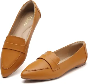 Tilocow Loafers for Womens Slip On Pointed Toe Flats Comfortable Fashion Work Business Casual Shoes