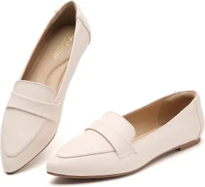 Tilocow Loafers for Womens Slip On Pointed Toe Flats Comfortable Fashion Work Business Casual Shoes