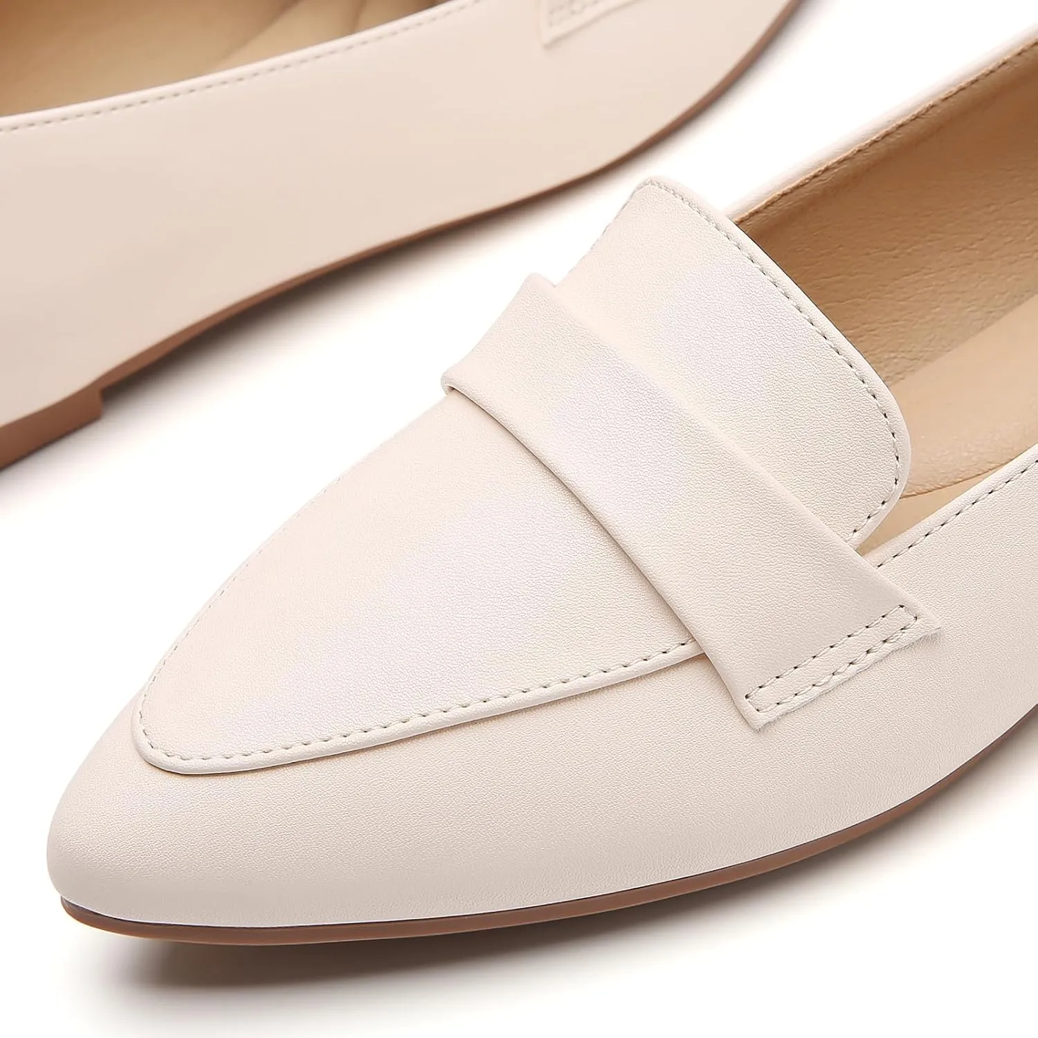 Tilocow Loafers for Womens Slip On Pointed Toe Flats Comfortable Fashion Work Business Casual Shoes