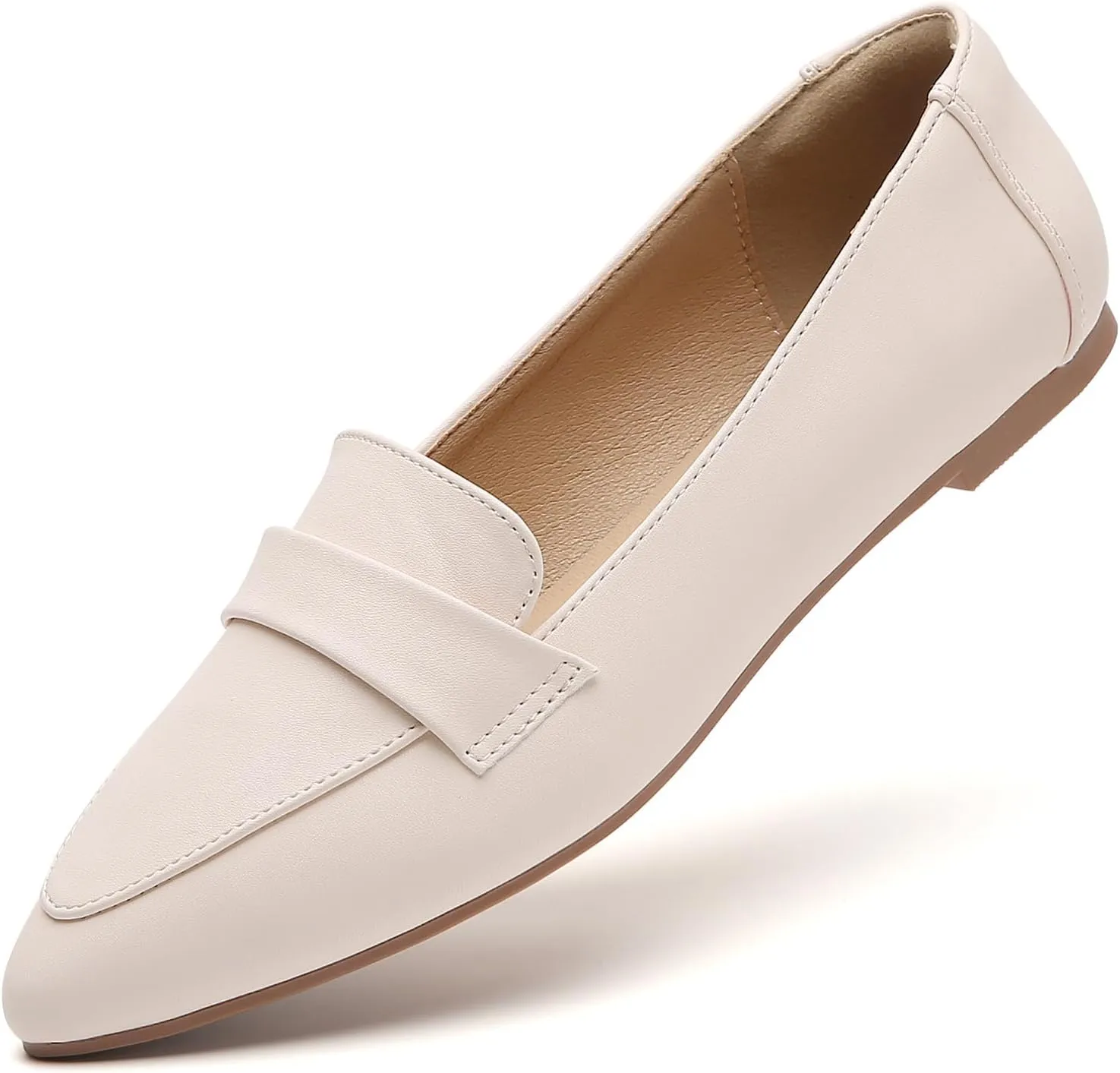 Tilocow Loafers for Womens Slip On Pointed Toe Flats Comfortable Fashion Work Business Casual Shoes