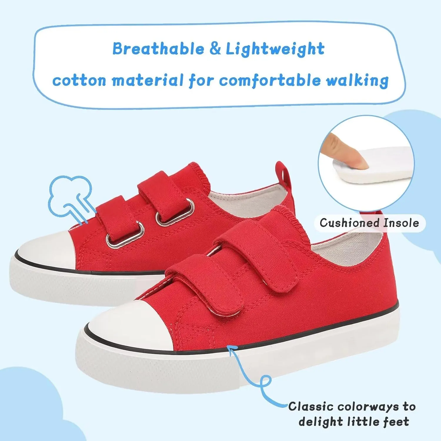 Toddler Canvas Shoes Girls High Top Sneakers Little Big Kids Boys Walking Cushioned Shoes Toddler 8-Big Kid 3