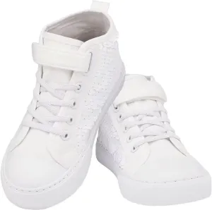 Toddler Girls Sparkle Canvas Shoes High Top Sneakers Little Big Kids Boys Walking Cushioned Shoes Toddler 8-Big Kid 3