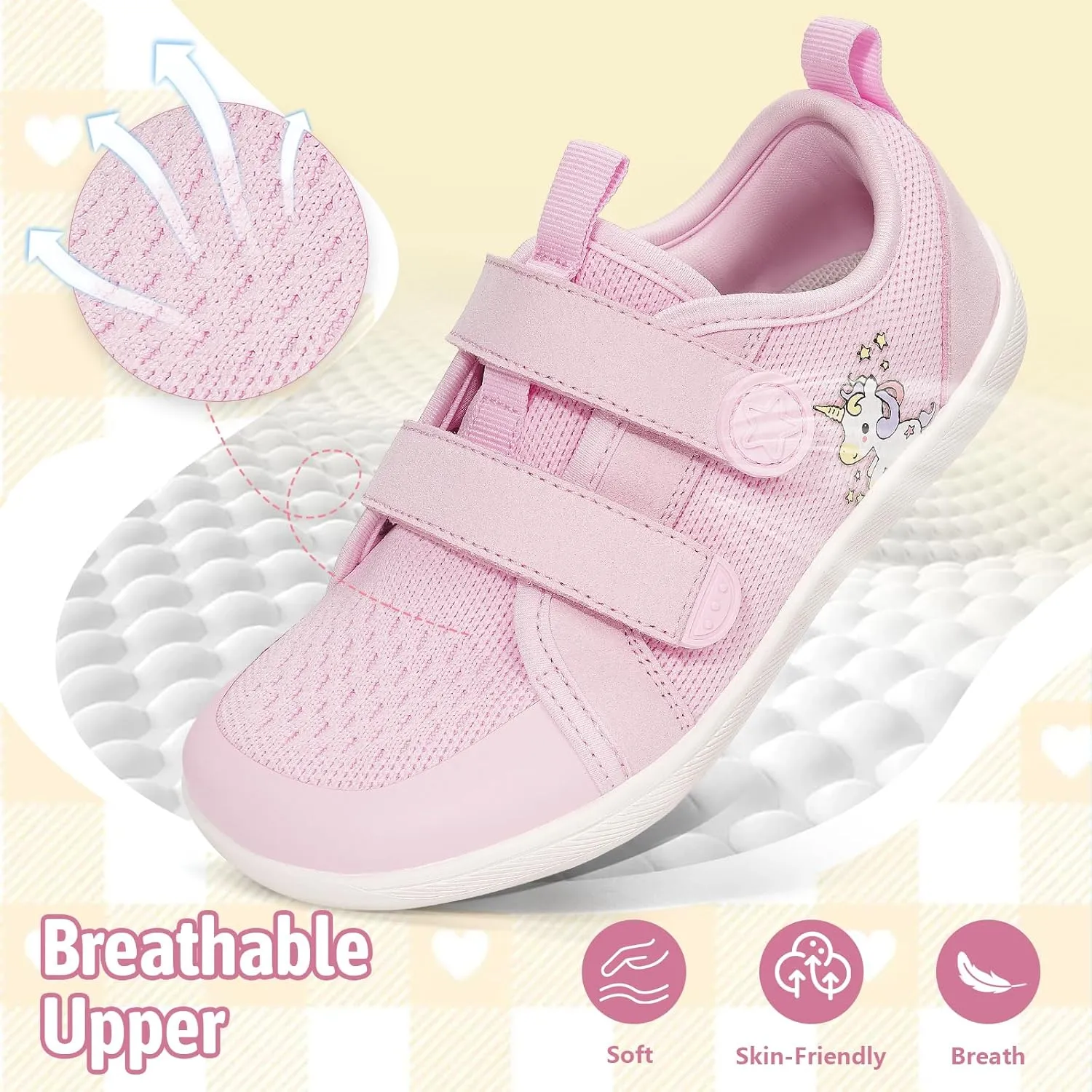 Toddler Shoes Boys Girls Kids Wide Toe Box Barefoot Shoes Breathable Zero Drop Non-Slip Sneakers for Toddler/Little Kid/Big Kid
