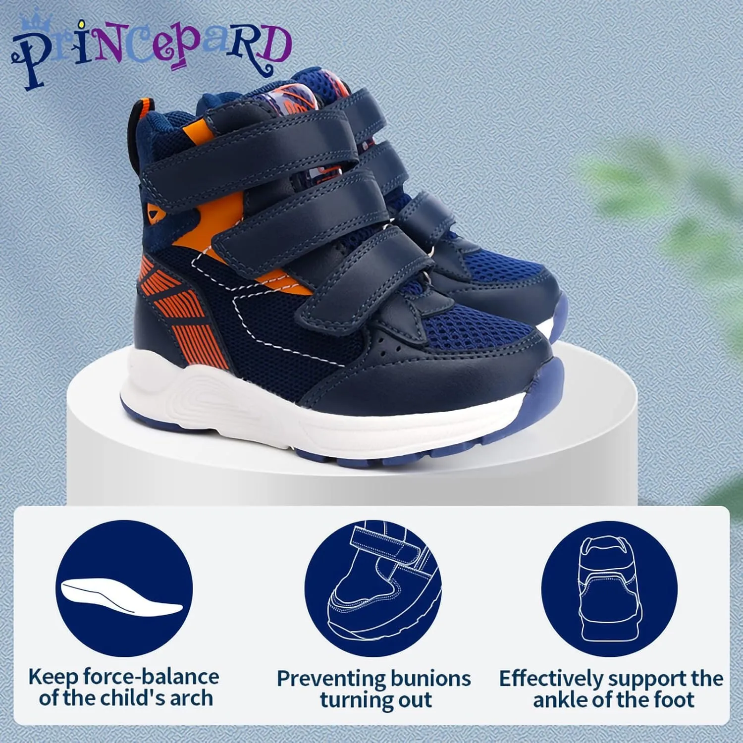 Toddlers Orthopedic Shoes,Kids High Top Corrective Sneakers with Arch & Ankle Support for Girls and Boys to Correct Foot Problems