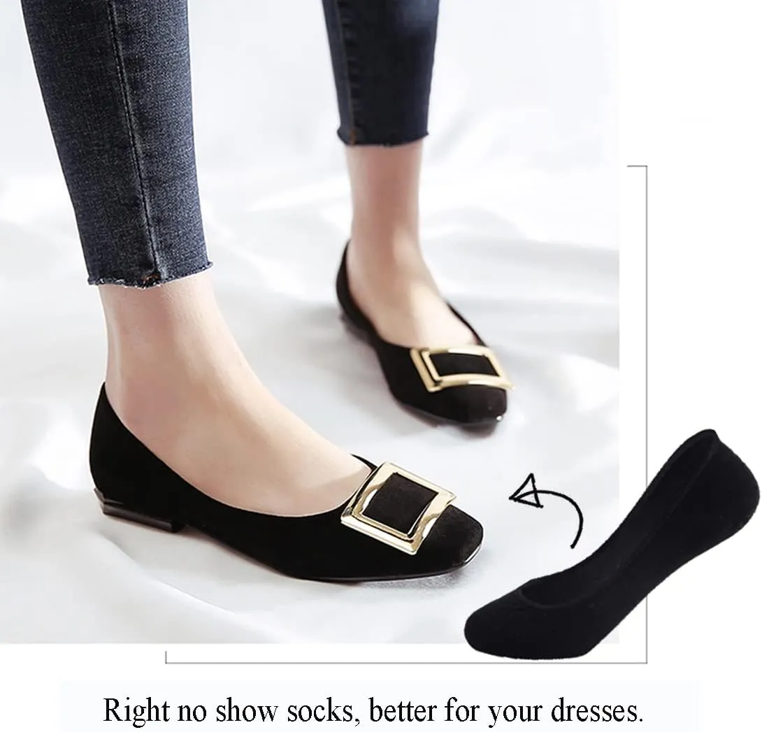 Toes Home No Show Socks Womens, Ultra Low Cut Liners Non Slip Footies for Flats Hidden Invisible Boat Summer 3 to 8 Pairs