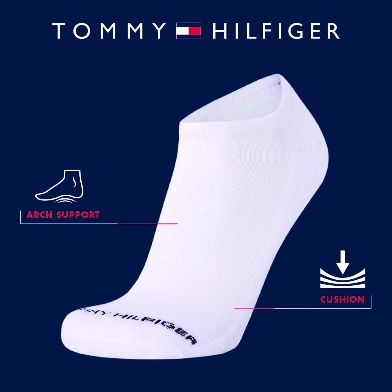 Tommy Hilfiger Men's Athletic Socks - Cushion No Show Socks (12 Pack)